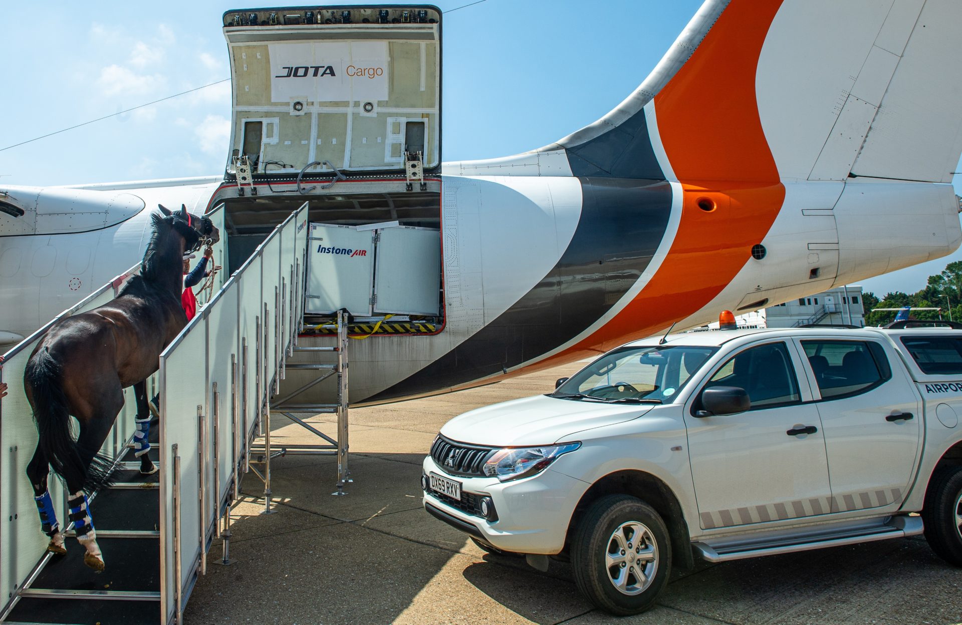 Loading onto BA146 Freighter with portable ramp